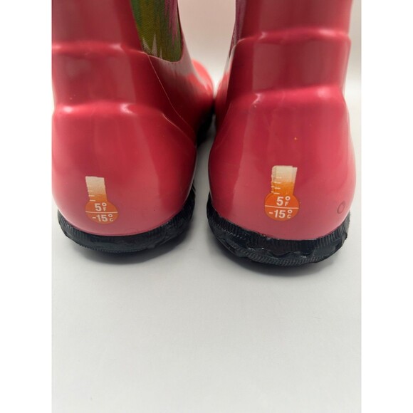 Bogs Rain Boots Kids Pink Green NH Native Pattern Waterproof 71841 YTH Size 4 - Picture 4 of 13